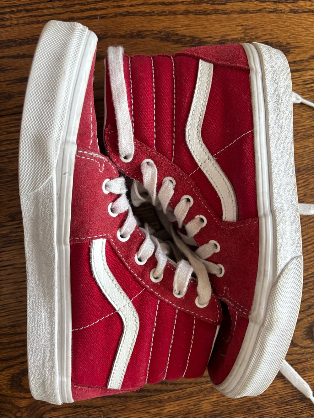 Vans- red high top sneakers